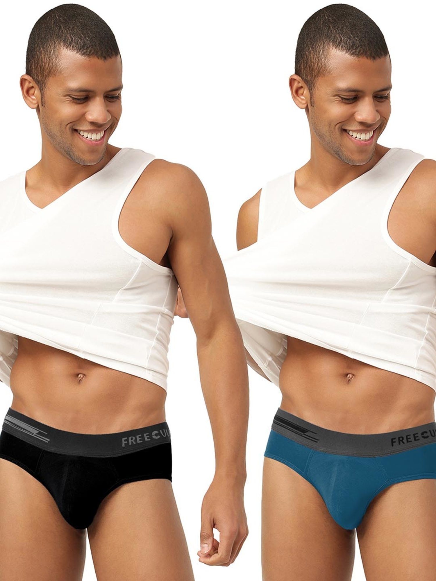 Freecultr Pot Black & Midnight Blue Comfort Fit Briefs - Pack of 2