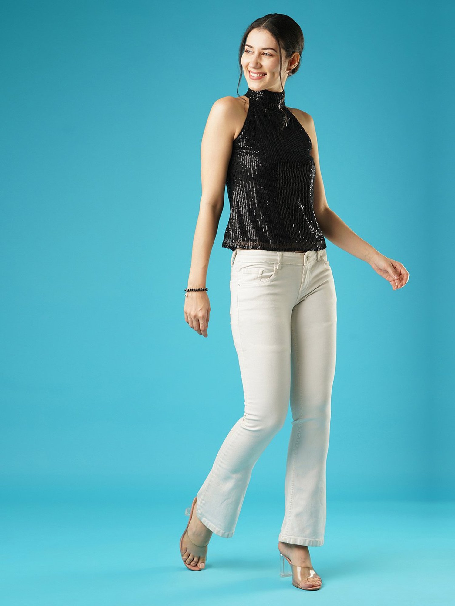 Globus Black Embellished Top