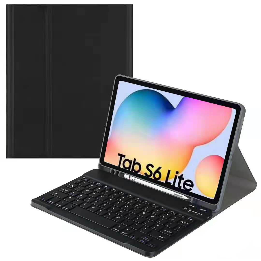 Keyboard Case for Samsung Galaxy Tab S6 Lite 10.4 inch 2020 Model SM-P610 (Wi-Fi) SM-P615 (LTE), Soft TPU Back Cover with Pencil Holder Detachable Wireless Bluetooth Keyboard
