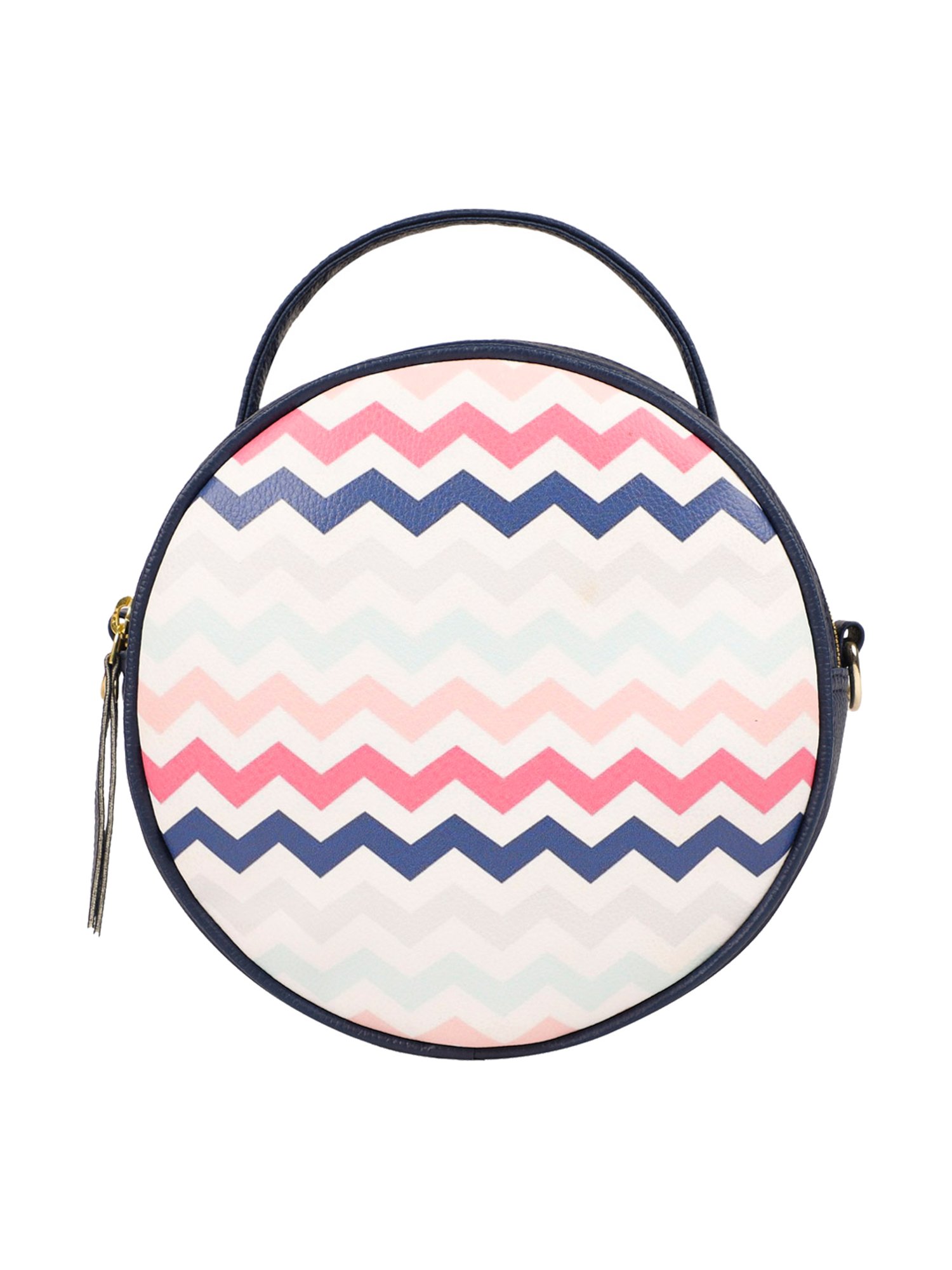 Bagsy Malone Navy Blue Printed Medium Handbag