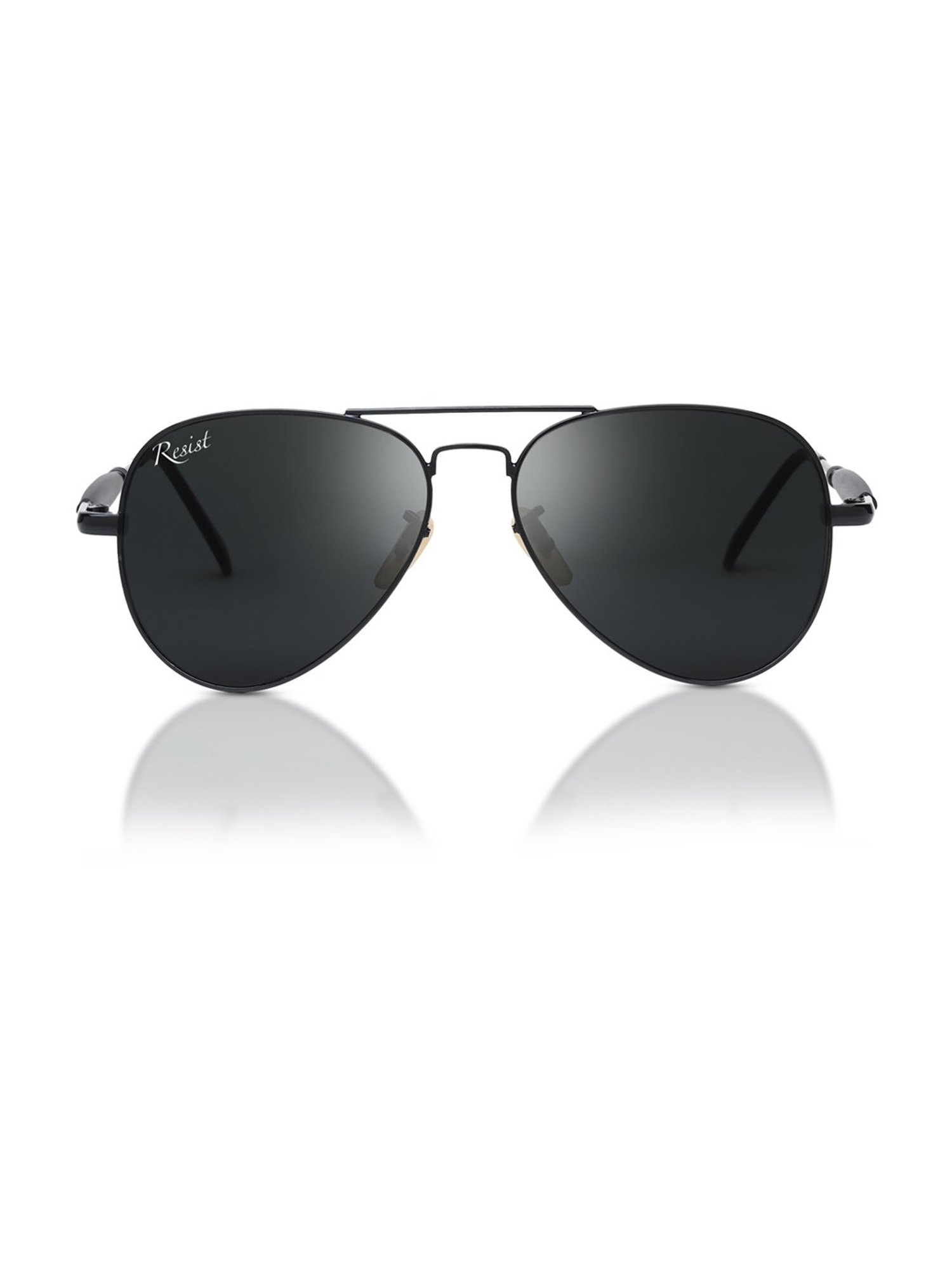 Resist Eyewear Black Aviator UV Protection Unisex Sunglasses