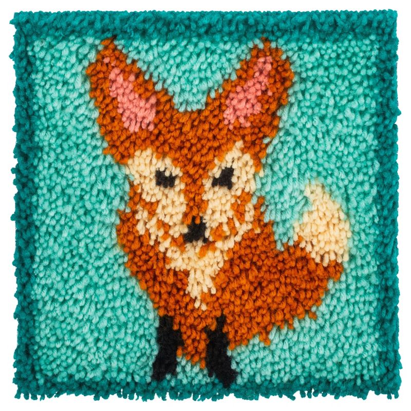 Wonderart Latch Hook Kit 12"X12"-Little Fox