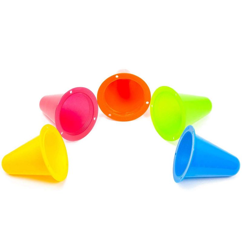 Juvale 50 Pack 3 Inch Indoor Outdoor Mini Agility Field Soccer Sports Training Cones for Kids, 5 Colors