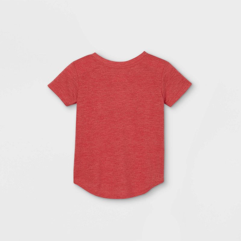 Toddler Girls' Minnie Mouse Hearts Valentine's Day Short Sleeve Graphic T-Shirt - Pink 18M