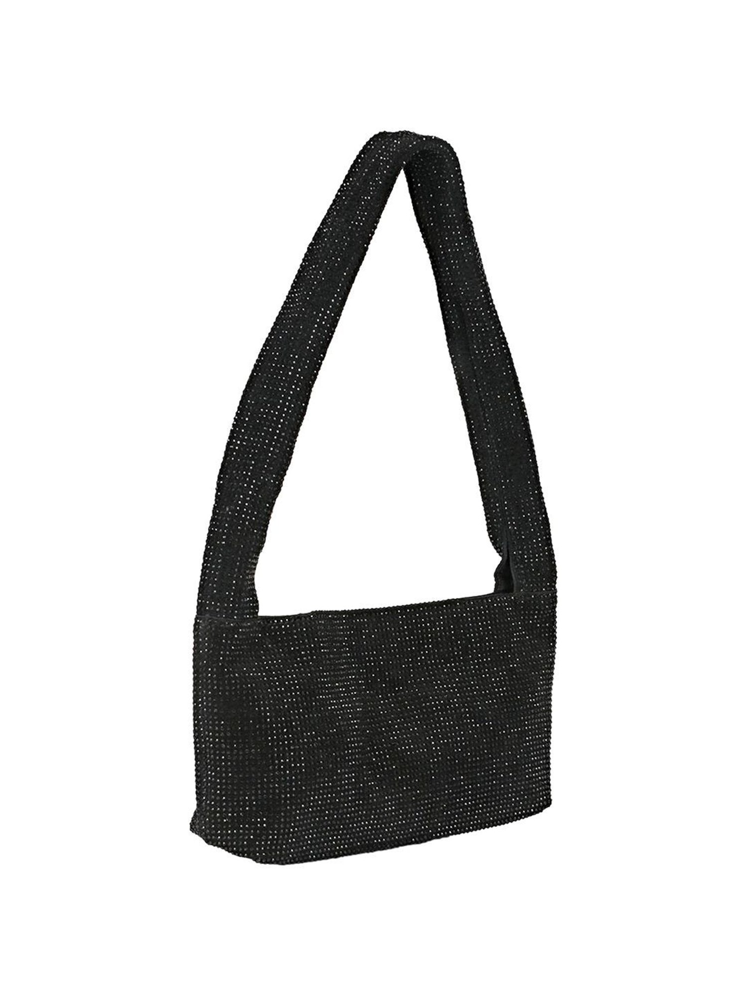 Saint G Black Embellished Medium Shoulder Handbag