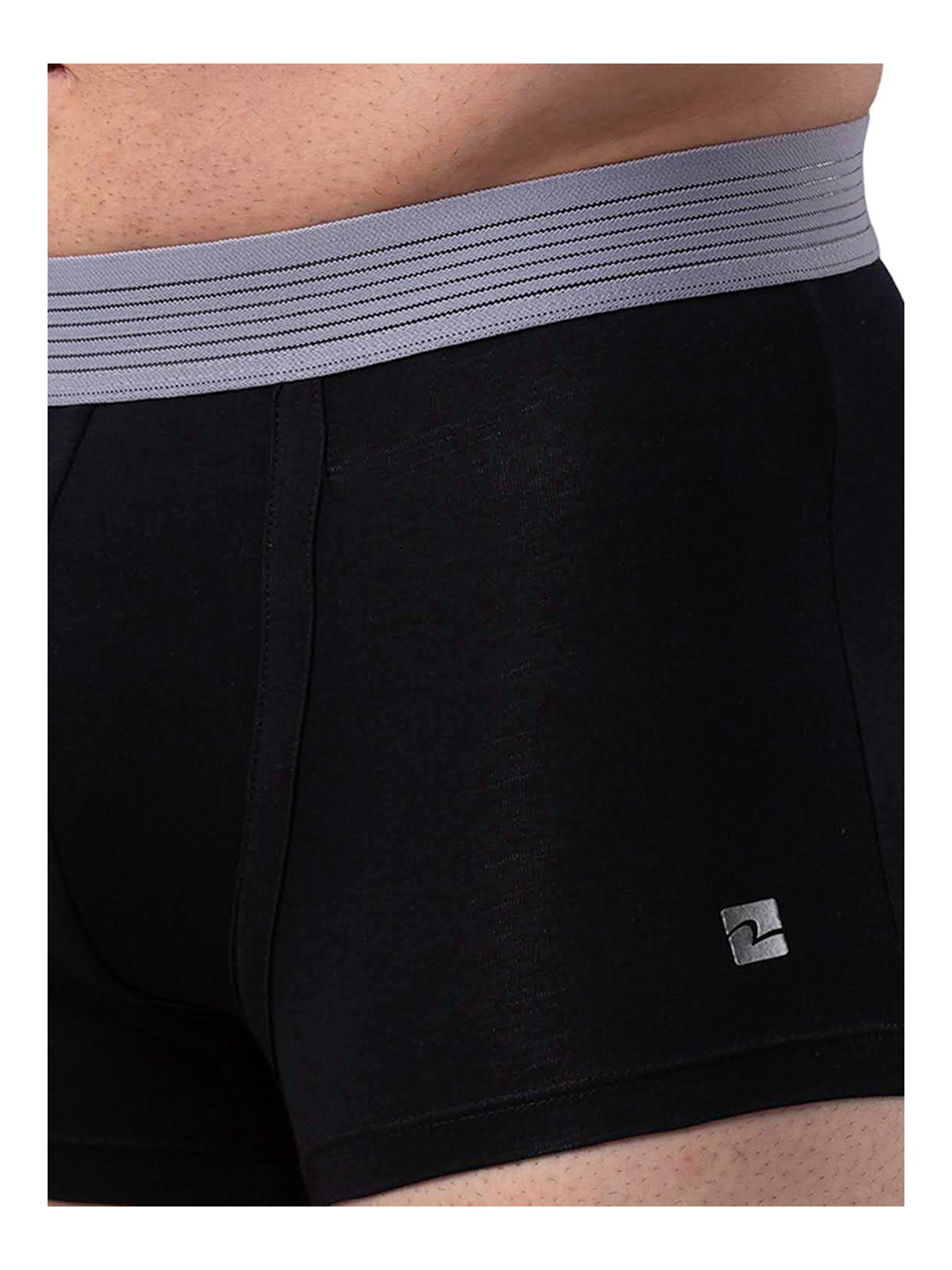 UnderJeans by Spykar Black & Grey Trunks - Pack of 2