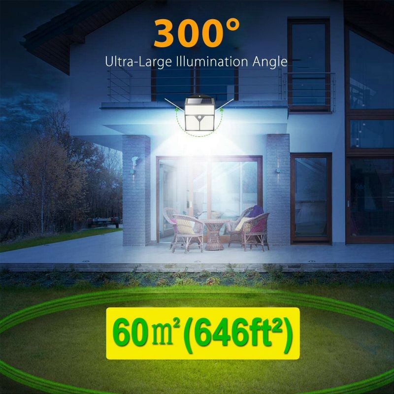 436 LED PIR Motion Sensor Wall Light Solar Power Waterproof Outdoor Garden Lamp