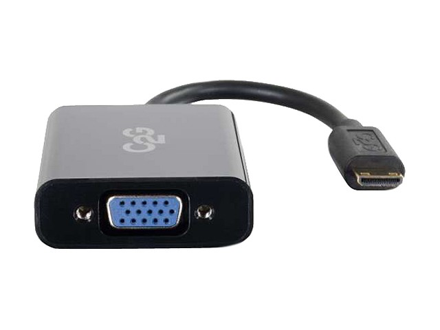 C2g 8In Hdmi Mini To Vga And Audio Adapter Converter Dongle - Black