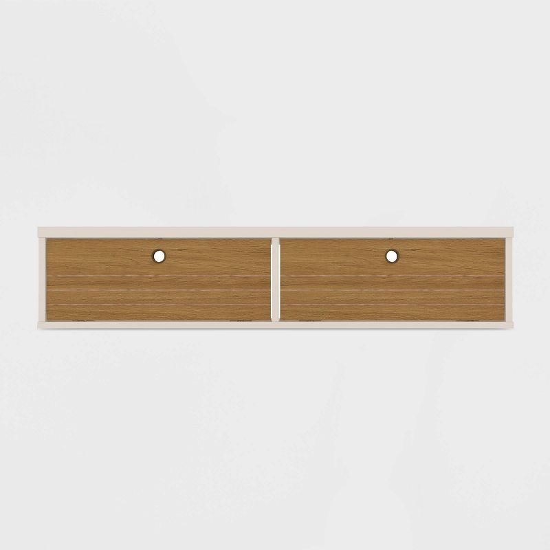 42.28" Liberty Floating Office Desk Off White/Cinnamon - Manhattan Comfort