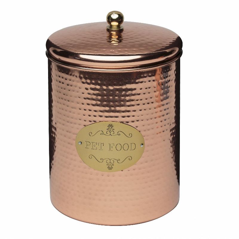 Amici Pet 38 & 140 oz 2 Size Set Copper Spaniel Metal Treats Canisters Bronze
