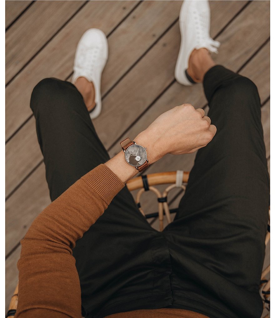MVMT Nomad Revolver Leather Strap Watch