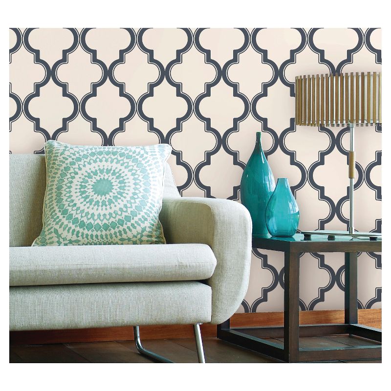 Devine Color Cable Stitch Peel & Stick Wallpaper Navy/Cream