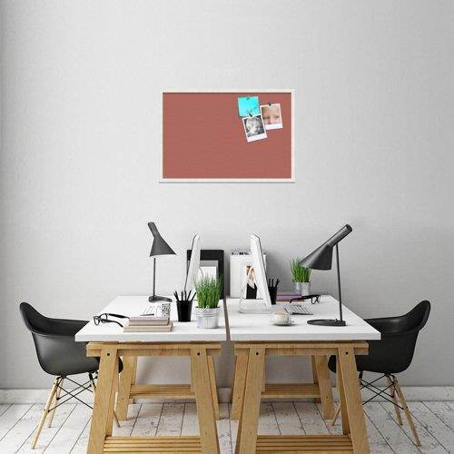 PinPix custom printed pin cork bulletin board made from canvas, Crimson Pastel 36x24 Inches 2 x 3 ft and framed in Satin White Frame (PinPix-Group-89)