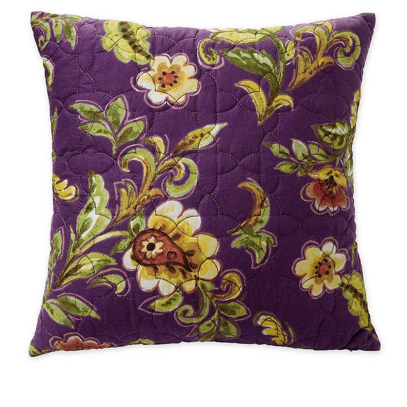 Delilah Floral Cotton Quilted Throw Pillow