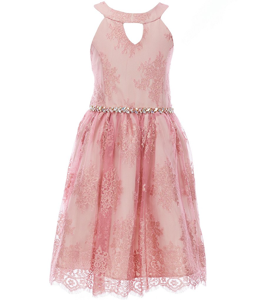 Bonnie Jean Big Girls 7-16 Sequin/Ombre Handkerchief-Hem Dress