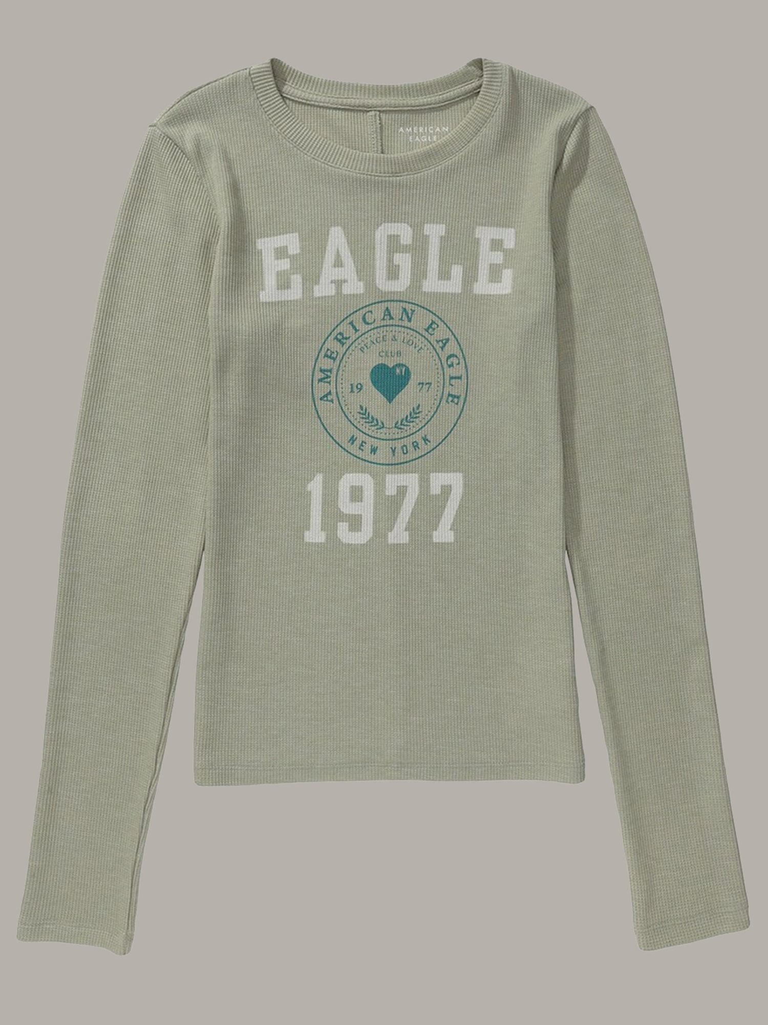 American Eagle Outfitters Green Printed T-Shirt