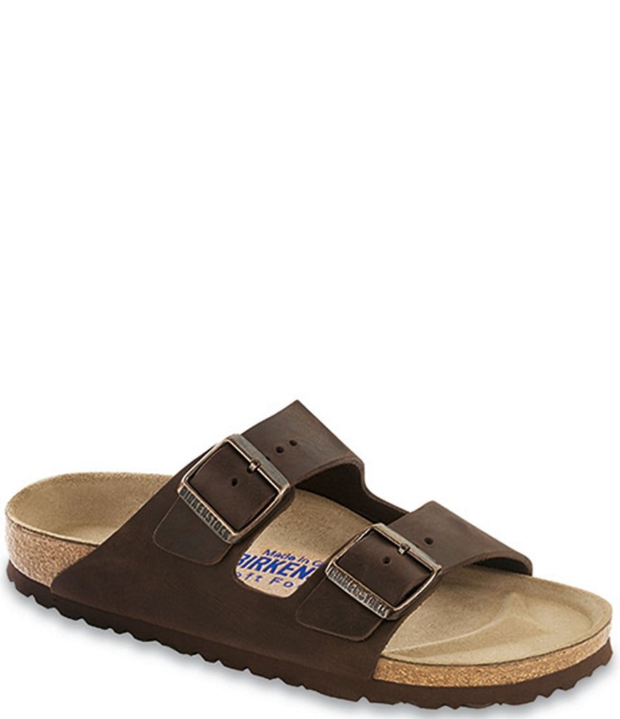 Birkenstock Arizona Men's Oiled Leather Soft Footbed Slip On Sandals