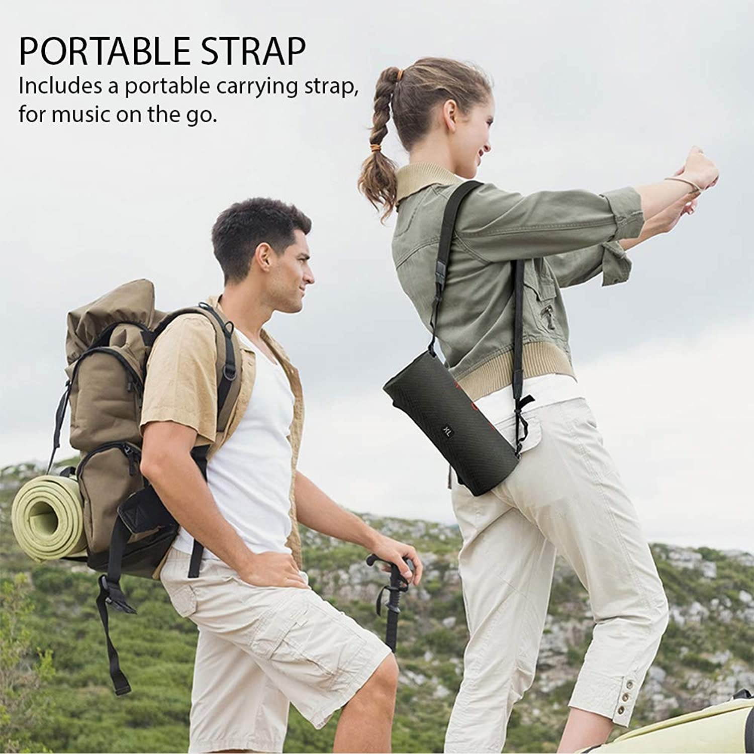 VisionTek SoundTube XL Bluetooth 4.2 Wireless Speaker - IPX7 Waterproof Rating, 40 Watts Stereo Sound, 30ft Range, Dual Speaker Stereo, 7+ Hours Playtime, Indoor/Outdoor (901314)