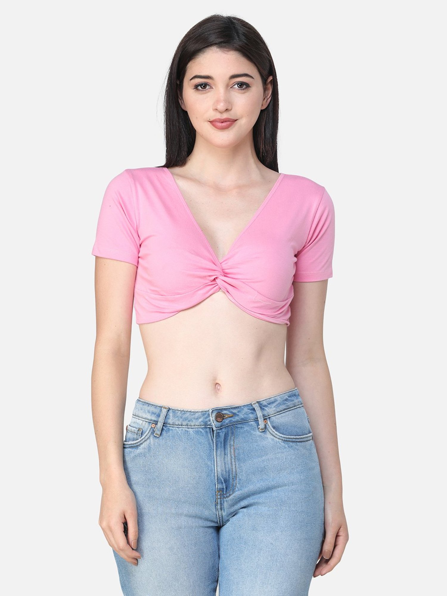 Scorpius Pink Regular Fit Crop Top