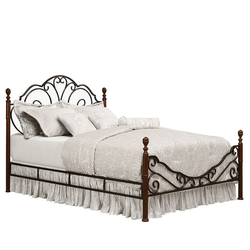 Sereno Metal Bed King Bronze/Cherry - Inspire Q