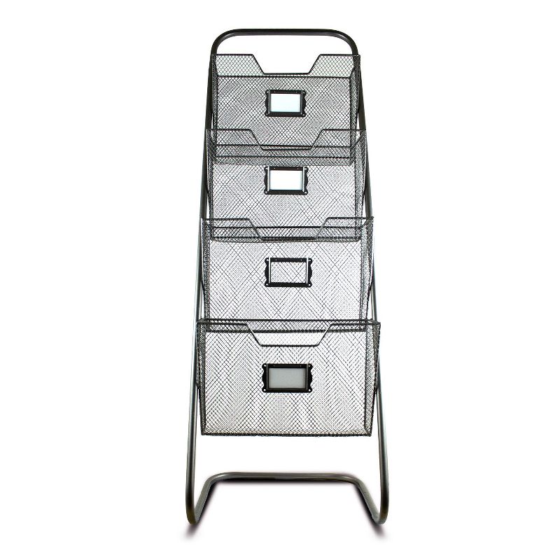Metal Magazine Rack with Four Compartments - E2