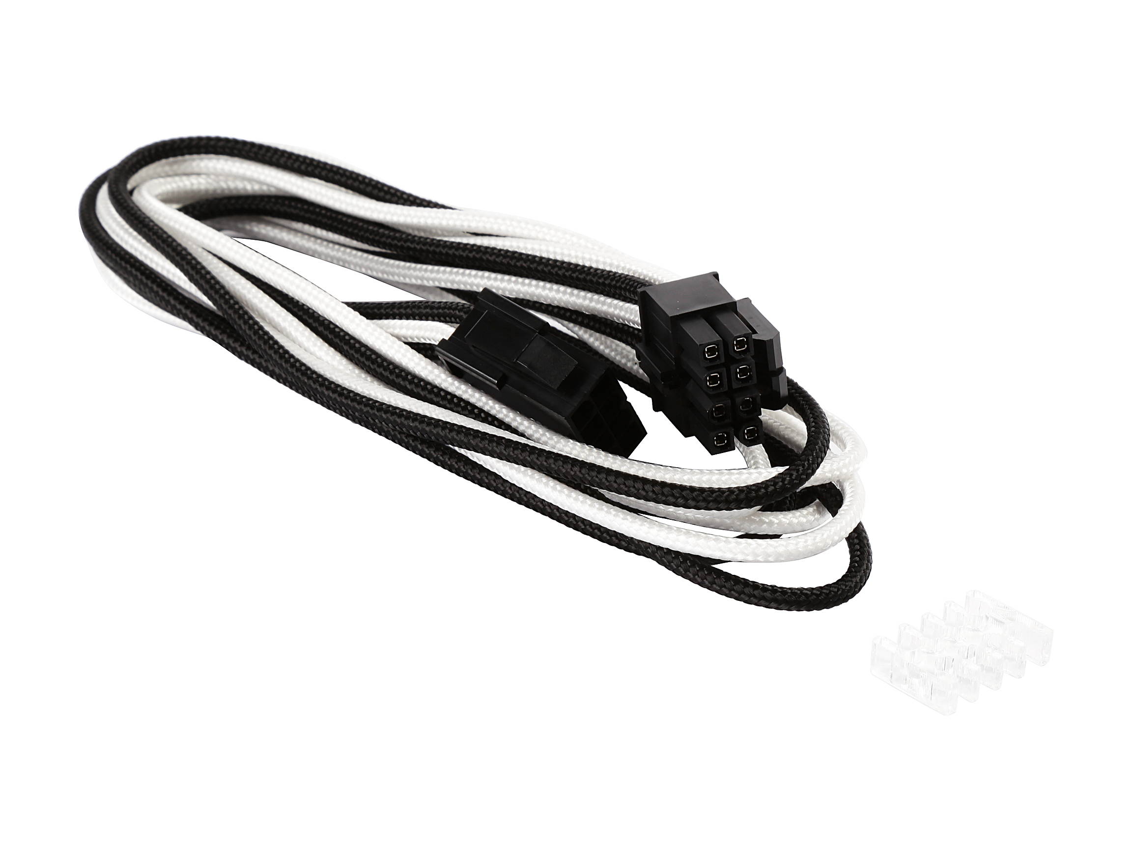 Phanteks PH-CB8P_BW 1.64 ft. (0.50 m) 8 to 8 (4+4 )Pin M/B Extension cable 500mm Length, Black/White
