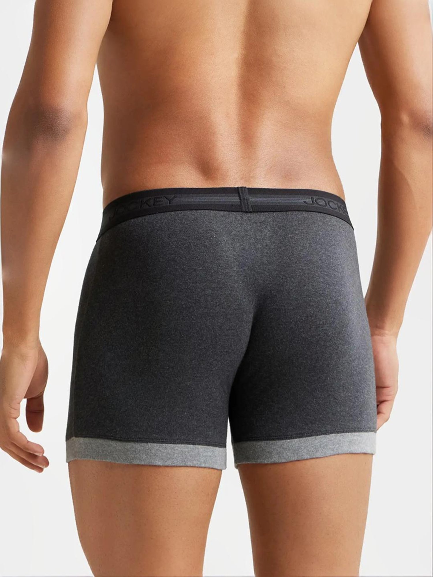 Jockey 1017 Navy Super Combed Cotton Rib Boxer Briefs with Stay Fresh Properties - Pack of 2