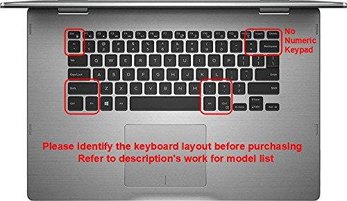 FORITO Keyboard Cover Compatible for 13.3  Dell Inspiron 13 5000 7000 Series Inspiron 15 5000 7000 Series [No Numeric Keypad] -Black