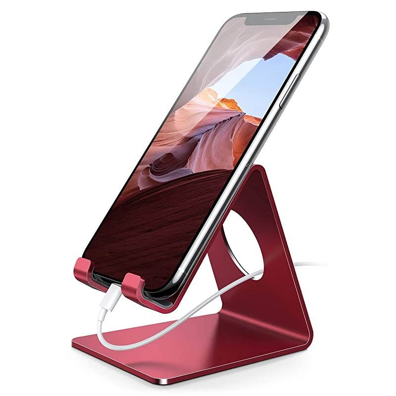 Cell Phone Stand Phone Dock Cradle Holder Stand Compatible with Switch All Android Smartphone Phone 6 6s 7 8 X Plus 5 5s 5c XS Max XR 11 Pro Charging Accessories Desk Red