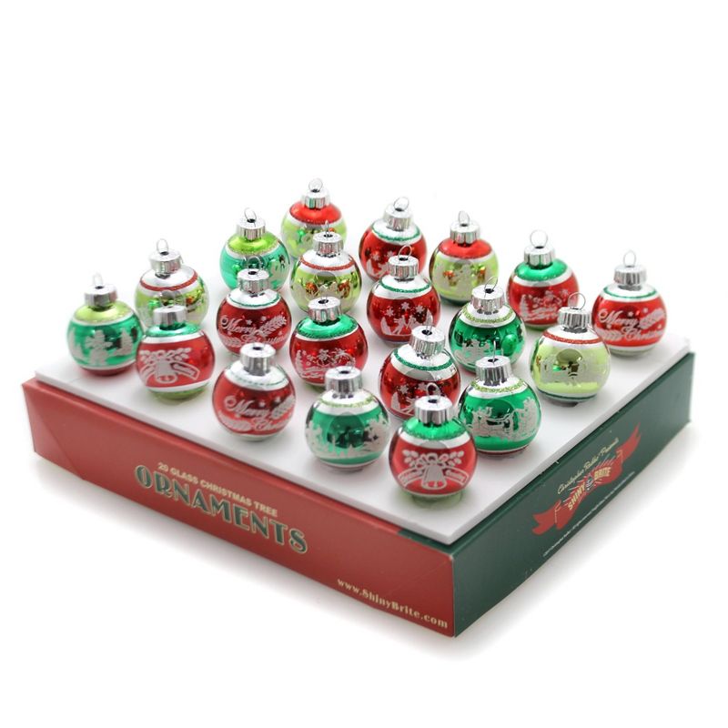 Christopher Radko 1.25" Holiday Splendor Flocked Rounds Shiny Brite  -  Ornament Sets