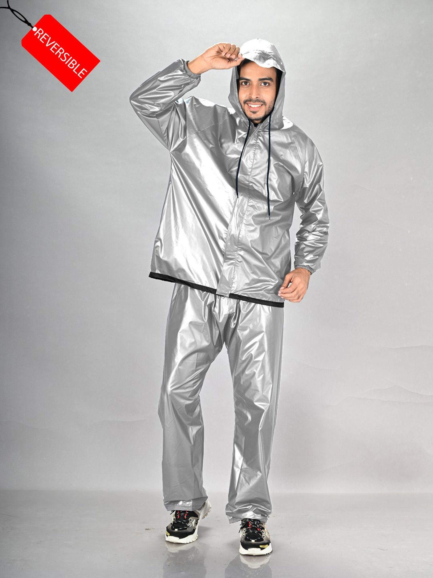 Wildcraft Red & Maroon Regular Fit Colour Block Rainwear Jacket