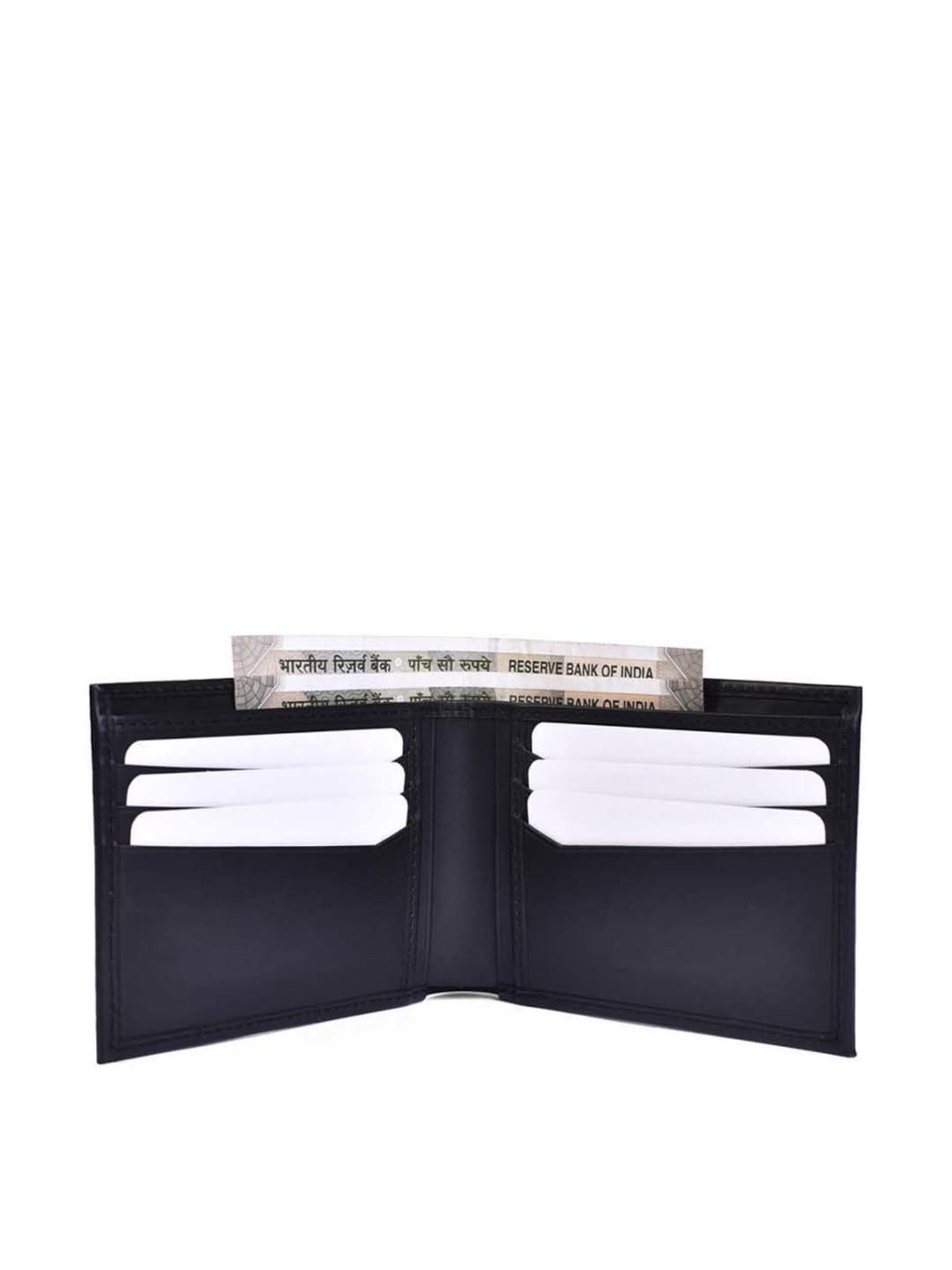 BELWABA Black Casual Leather Bi-Fold Wallet for Men