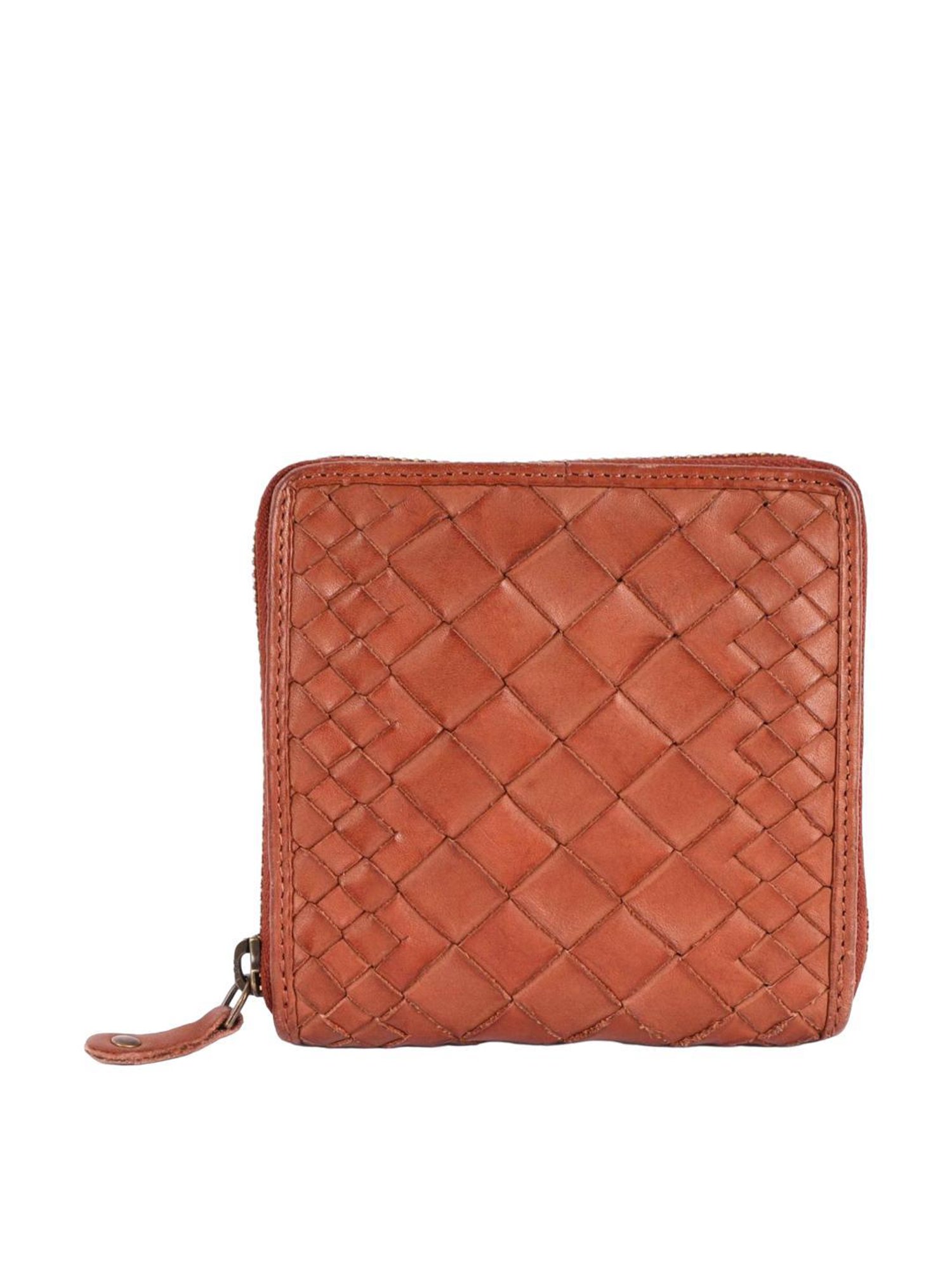 KOMPANERO MARQUIS Tan Textured Zip Around Wallet for Women