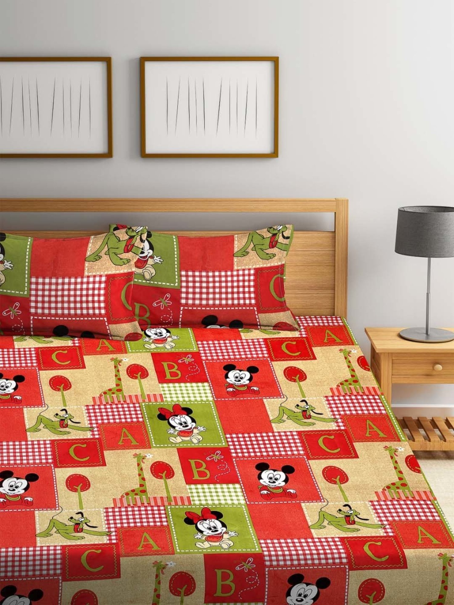 Romee Grey & Brown Cotton 144 TC Bed Sheet Set