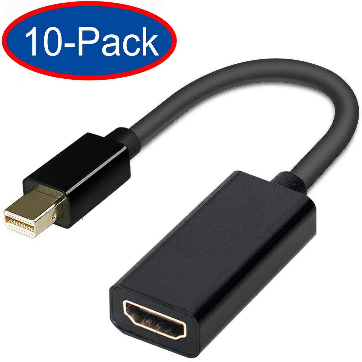 10-Pack Mini DisplayPort Thunderbolt To HDMI Adapter For Macbook Pro Air Mac