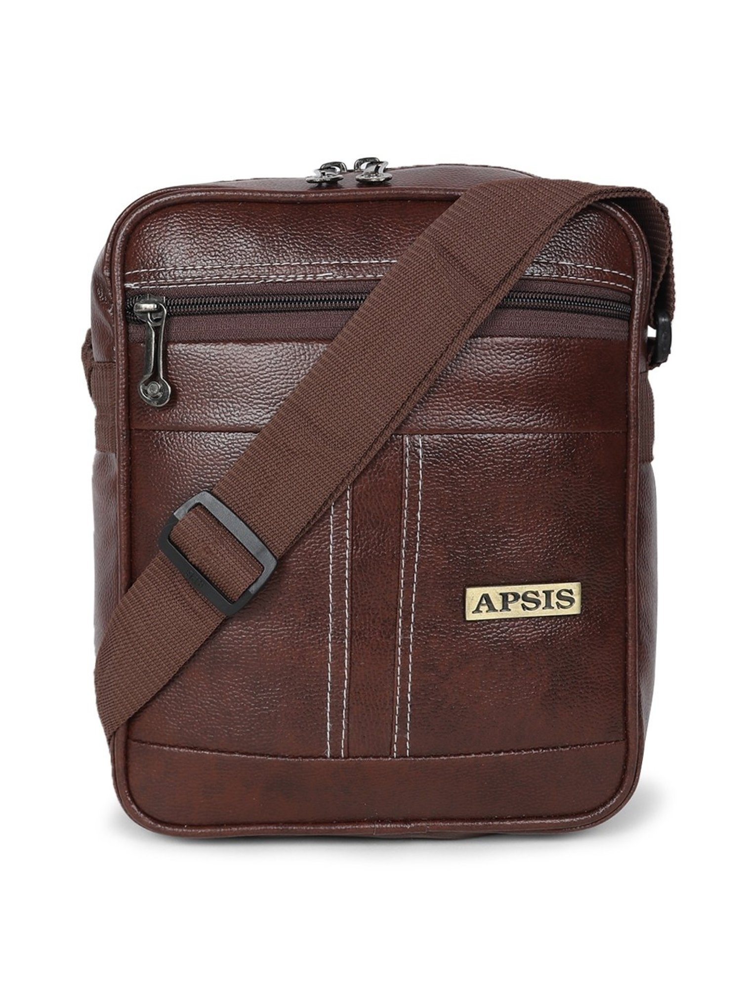 Apsis Brown Textured Large Cross Body Bag