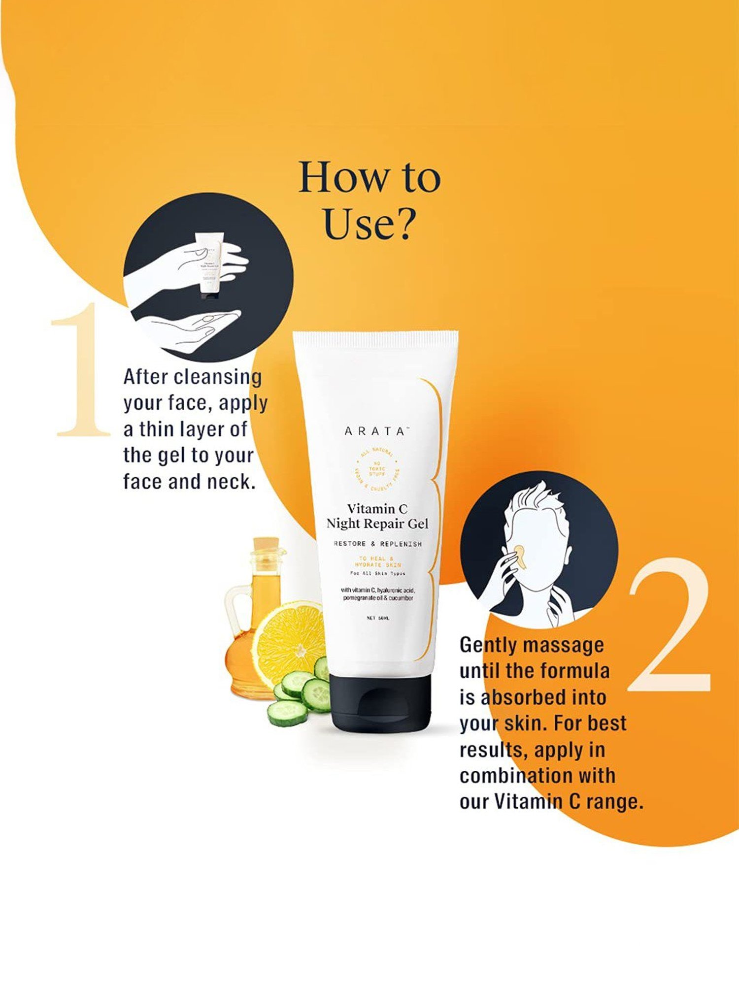 Arata Vitamin C Night Repair Gel - 50 ml