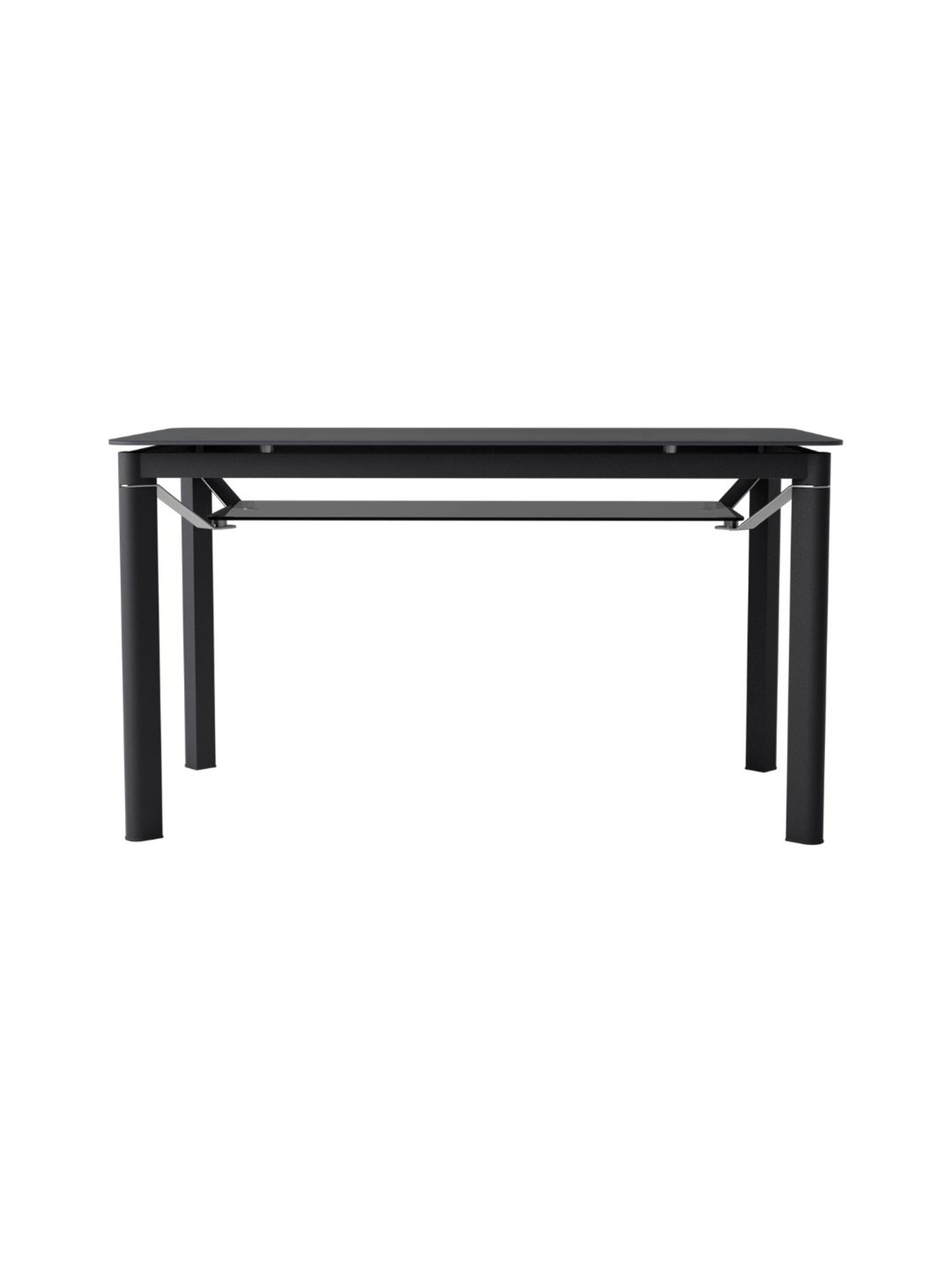 Godrej Interio Brawn Black Tempered Glass 6 Seater Rectangular Dining Table