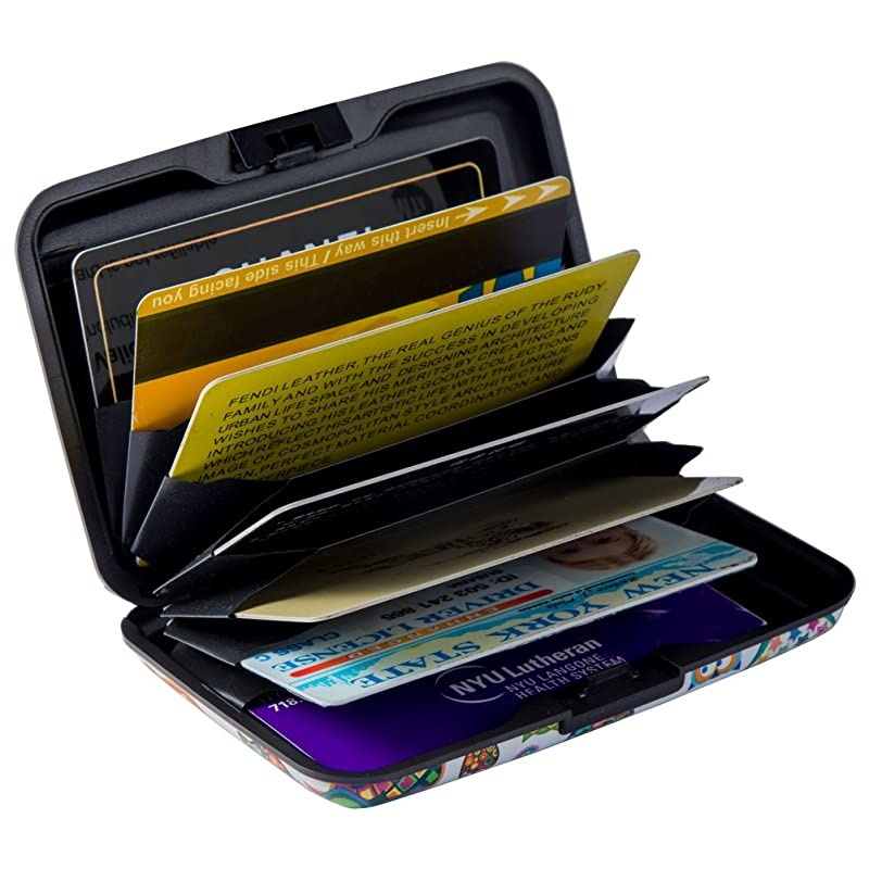 Mini RFID Aluminum Wallet Credit Cards Holder Business Card Case Metal ID Case for Men Women Owl