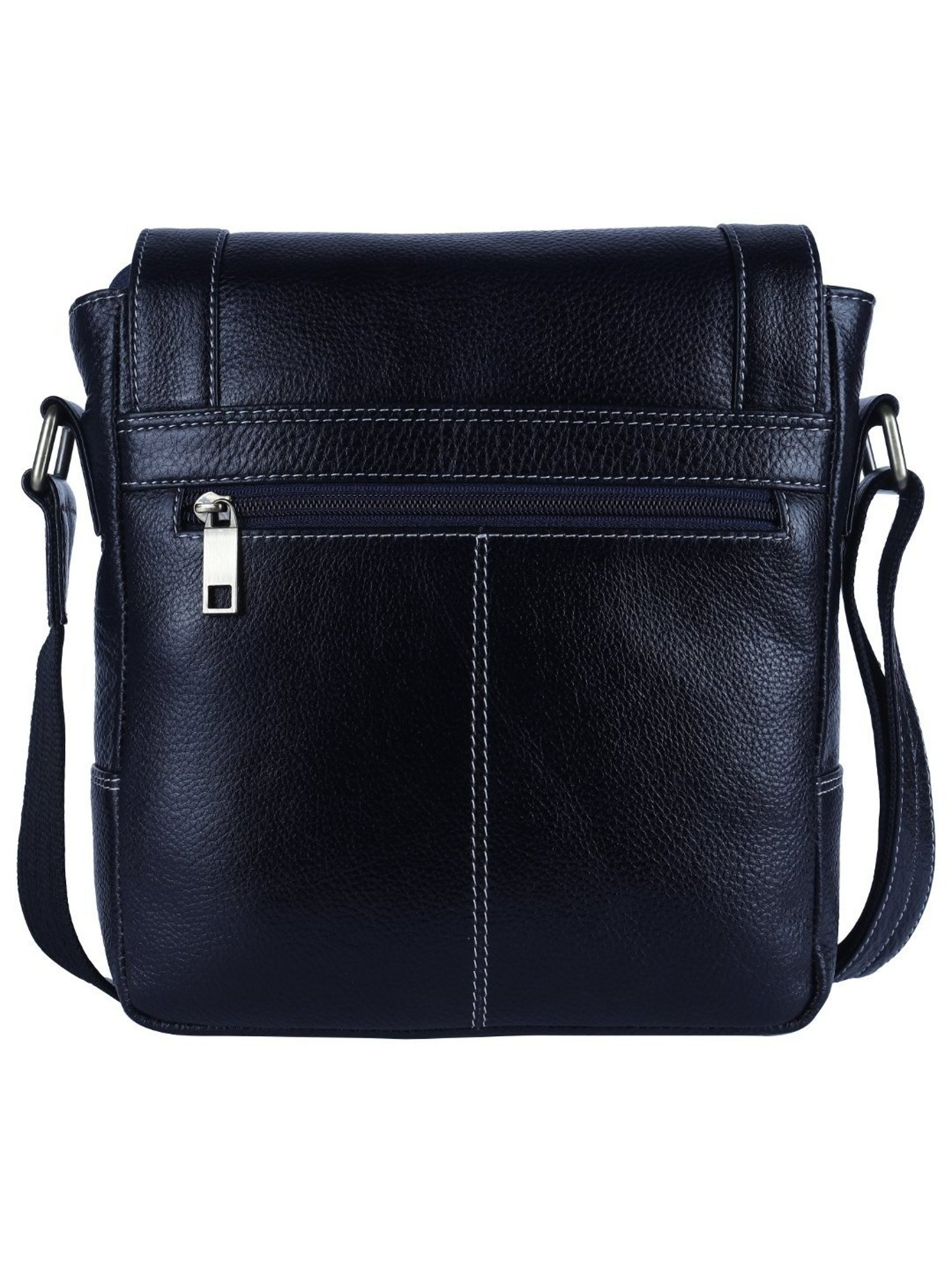 HiLEDER Blue Textured Medium Leather 9 inch Cross Body Bag