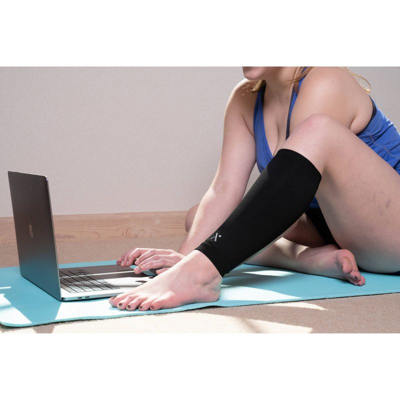 Nufabrx Maximum Strength Compression and Pain Relief Calf Sleeve - Black