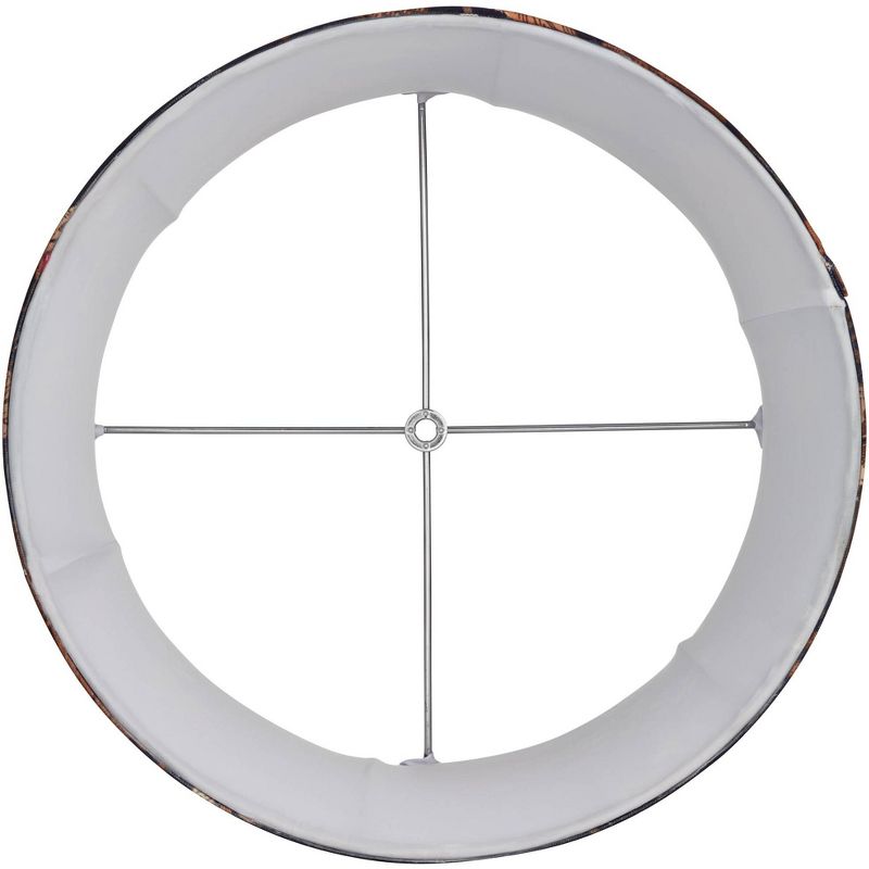 Springcrest Off-White White Drum Lamp Shade Modern Silver Circles 15x16x11 - Spider