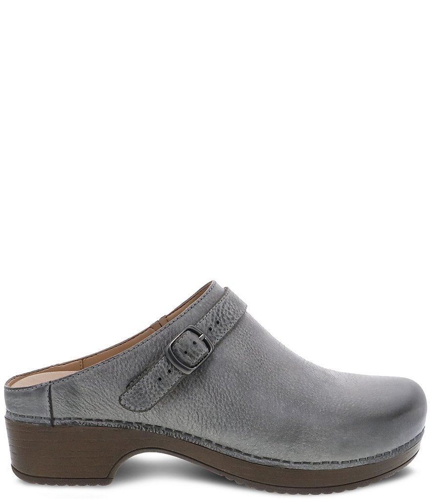 Dansko Berry Pewter Metallic Mule Clogs