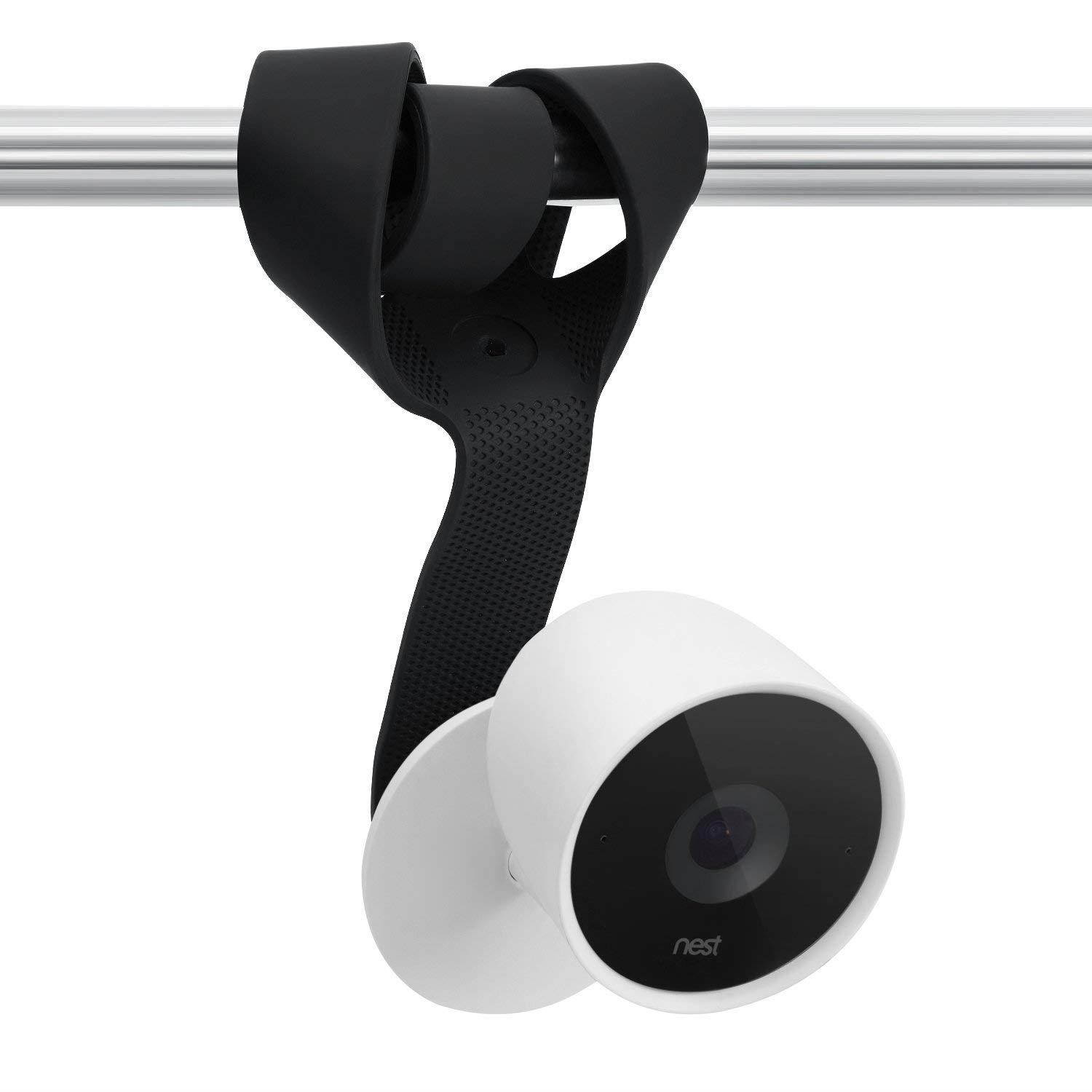 Versatile Quadpod Mount for The Nest Cam IQ - Made of, Sturdy Silicone. Attach Your Nest Cam IQ Wherever You Like Without Tools or Wall Damage by Wasserstein (Black)