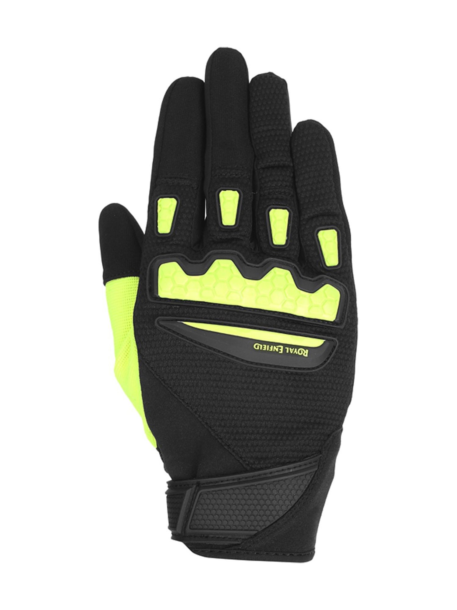 Royal Enfield Neon Green Textured Urban Hustler V2 Riding Gloves - L