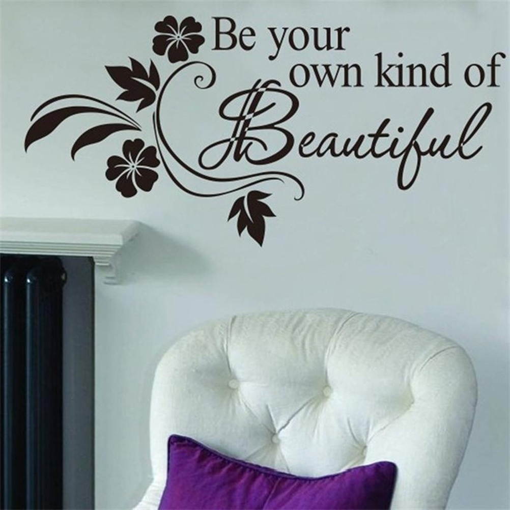 Be Your Own Kind of Beautiful Wall Decal Removable DIY Inspirational Quotes Wall Vinyl Stickers Waterproof Wall Art Decor for Bedroom Living Room Home - 43x37cm