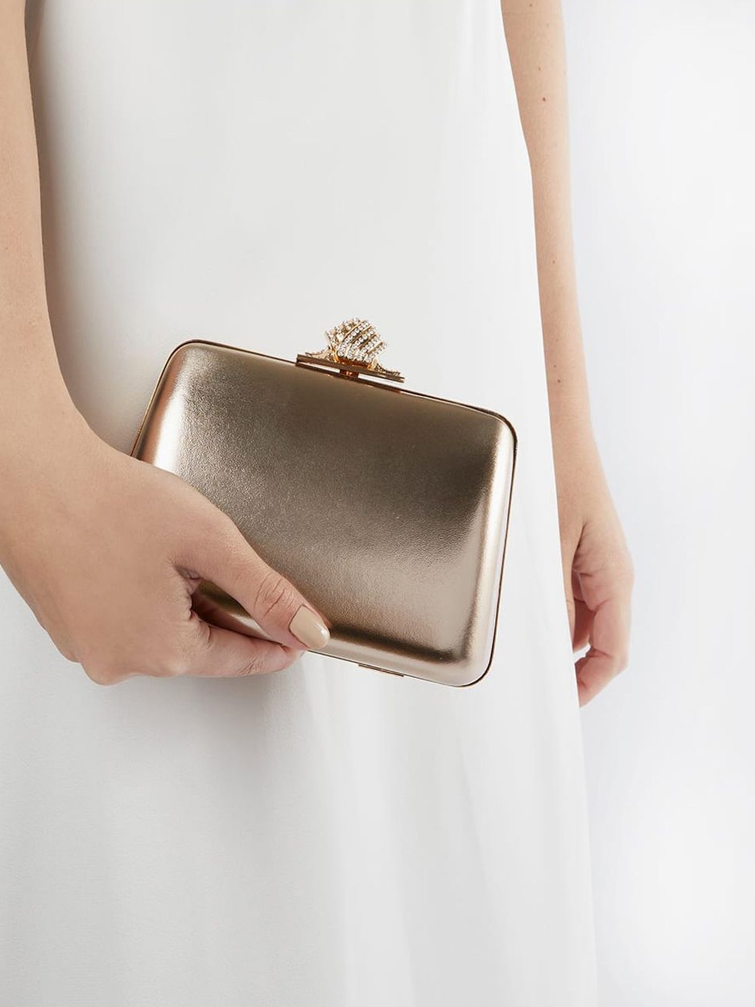 DUNE LONDON Golden Synthetic Clutch