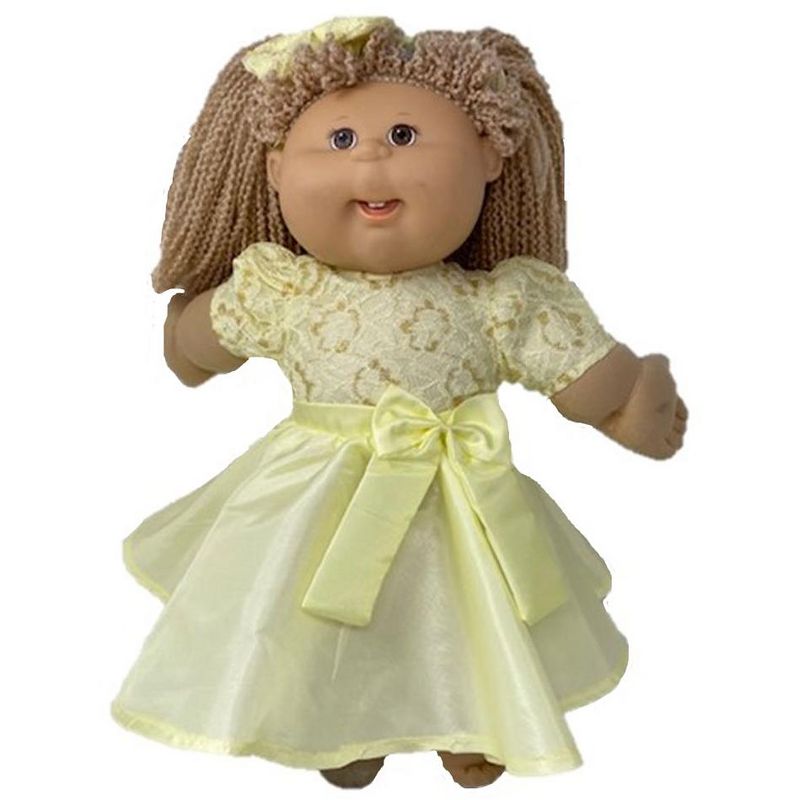 Doll Clothes Superstore Yellow Party Dress Fits Cabbage Patch Kid Dolls - On Sale