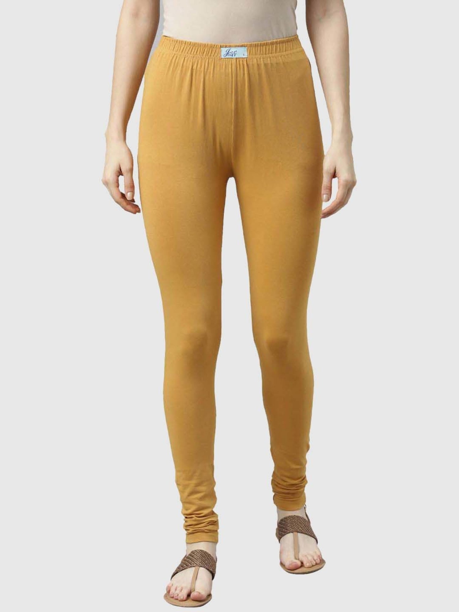 JCSS Beige & Purple Cotton Leggings - Pack Of 3