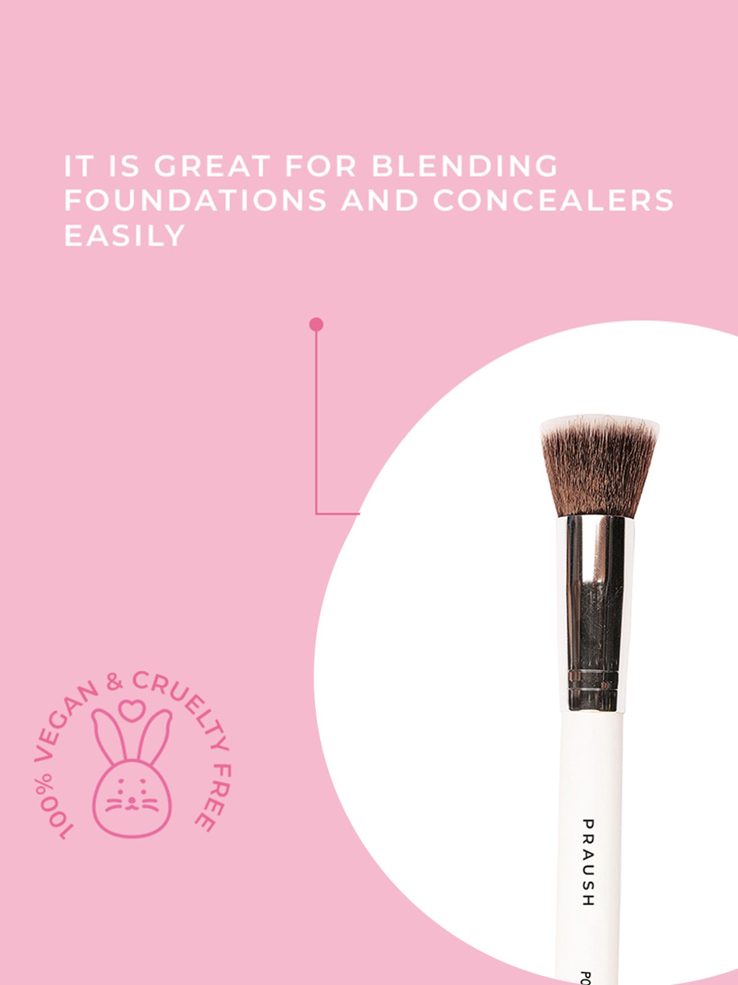 Praush Professional Flat Top Foundation Kabuki Brush - P03